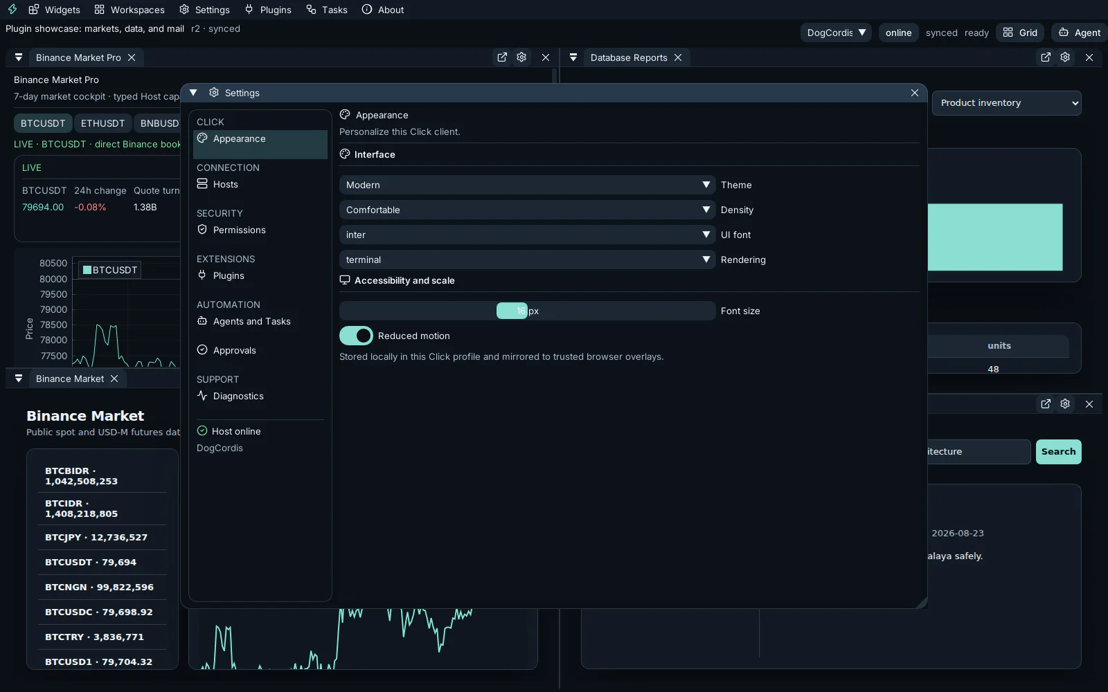 Formless Host plugin management in Click